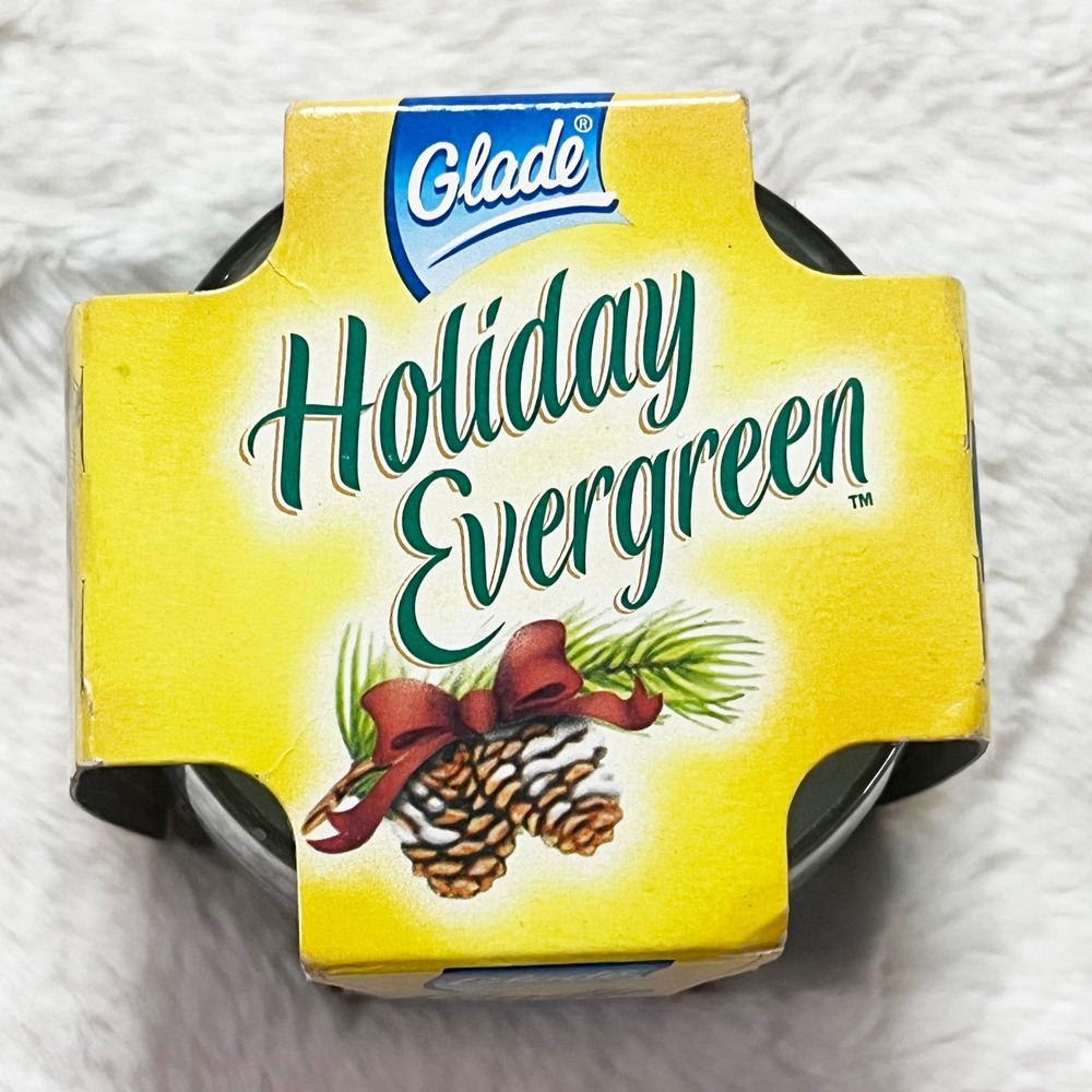 Vintage 4 oz Glade Holiday Evergreen Candle New